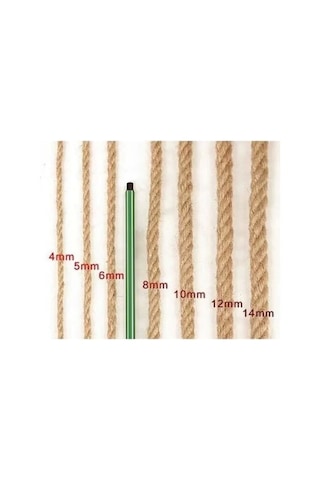 Jütburada Jüt Halat 10 Mm 20 Metre Hasır Dekor Süsleme İp