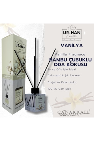 Vanilya Bambu Çubuklu Oda Kokusu 100 Ml Cam Şişe