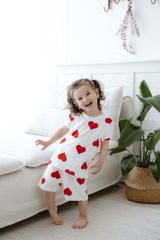 Lilabio %100 Pamuk Kalpli Kız Bebek Şortlu Takım Kırmızı
