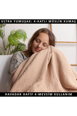 Tr Püskül Battal Boy Çift Kişilik Müslin Yatak Örtüsü Ve Pike, 4-katlı, Lüks Diğer
