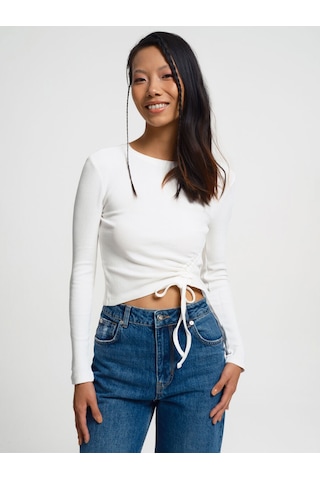 Loft Slim Fit Kadın Top Beyaz