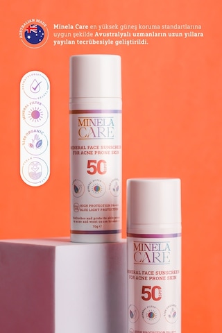 Minela Care Akneye Meyilli Ciltler İçin Yüz Güneş Kremi SPF50 70 G
