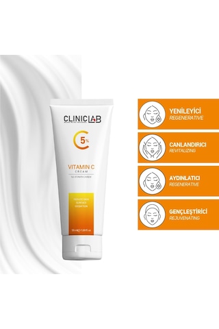 Cliniclab %5 Vitamin C İçeren Aydınlatıcı ve Canlandırıcı Krem 50 ML