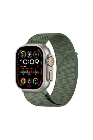 Watch 10 46mm Uyumlu Kordon Wiwu Wb501 Cloudflex Serisi Hasır Örgü Strap Kayış Yeşil