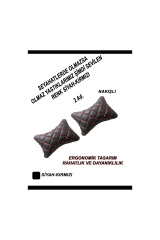 Opel Astra Cabriolet Uyumlu Oto Koltuk ,araba Boyun Yastığı Kırmızı Siyah