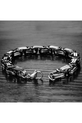 Chavin Kral Model 6 Mm. Siyah Gri Çelik Erkek Bileklik Az68Sy Çok Renkli