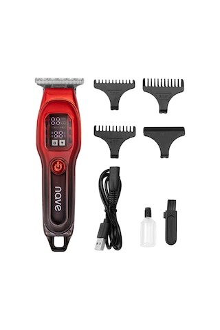 Nave Bq-02 T Bıçaklı Şarjlı Tıraş Makinesi Led Ekranlı, Profesyonel Sakal & Saç Kesim 1 - 2 Saat
