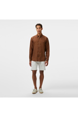 Nautica Erkek Kahverengi Classic Fit Gömlek Düz W55101t Kahverengi