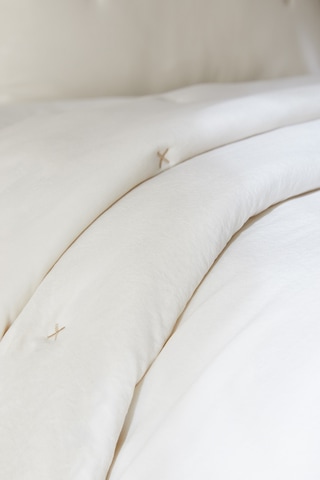 Ocean Home Textile Nakışlı Ekru Çift Kişilik Yatak Örtüsü Seti 1 Adet 250 X 230 / 2 Adet 50 X 70 Cm
