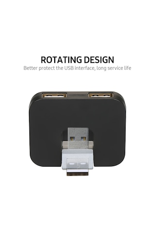 Springsun Usb 2.0 4 Port Hub: 480mbps Hızlı Veri Transferi, Dönen Usb Hub, Bilgisayar Klavye Fare Genişletici, Abs Malzeme, Win/mac/linux Uyumlu