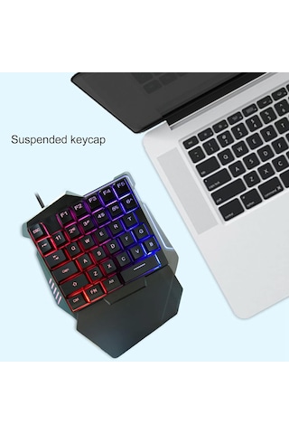 G7 Tek El Kullanım Gaming Oyuncu Usb Kablolu Klavye Rgb Led Işıklı 35 Tuşlu Taşınabilir Mini Oyun Tuş Takımı
