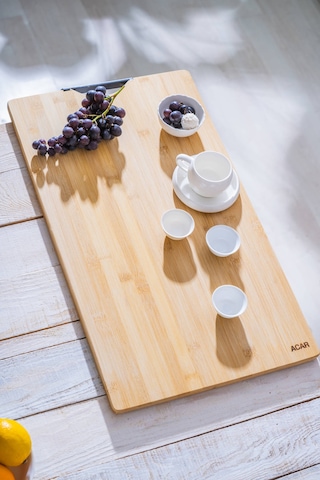 Acar Bambu Dikdörtgen Sunumluk - 59 Cm Kahverengi