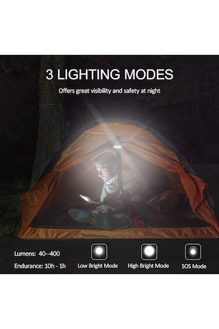 Vkemall Küçük Dış Mekan Hava Pompa, 3.5 Kpa Basınç, 180l/dk Akış, 400 Lümens Işık, Sos Modu, 1600mah Pil