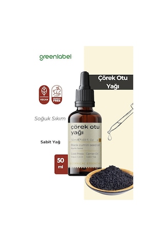 Greenlabel Soğuk Sıkım %100 Doğal ve Saf Çörek Otu Yağı 50 ML