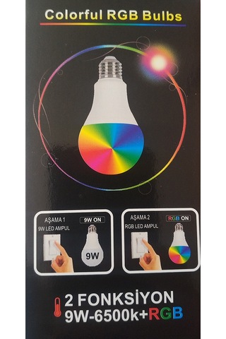 9W Gün Işığı Led + Rgb Led Ampul