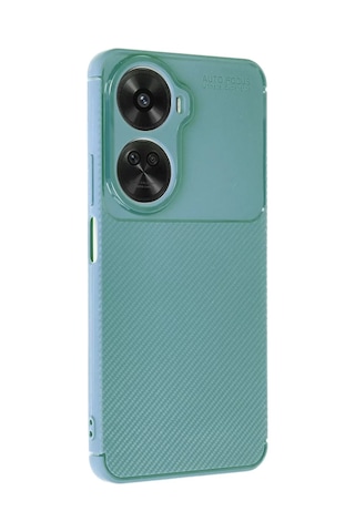 Newface Huawei Nova 12 Se Kılıf Auto Focus Karbon Kapak - Koyu Yeşil Resimdeki