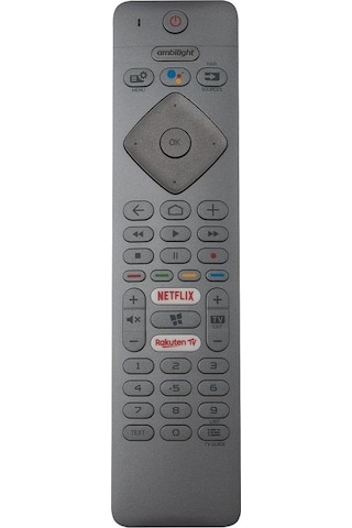 Philips İle Uyumlu Model 50pus7304/62 Mikrofonlu Smart Tv Kumanda-gri