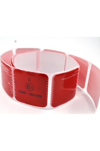 18 Adet 5cmx5cm Kesikli Kırmızı Reflektif Bant Etiket