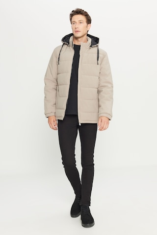 AC&Co / Altınyıldız Classics Erkek Vızon Standart Fit Normal Kesim Dik Yaka Kapüşonlu Yan Cepli Casual Mont VIZON
