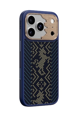 Apple iPhone Uyumlu 17 Pro Max Kılıf M-safe Şarj Özellik Karbon Fiber Benks Knight Armorpro Kevlar Kapak Lacivert