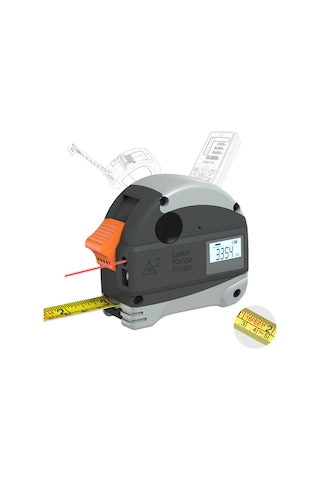 Reedark 30 Metre Lazerli Hassas Mesafe Ölçer Ve 5 Metre Çelik Şerit Metre - Usb Şarjlı