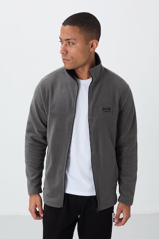 Air Jones Tommy Life Hardy Koyu Gri Standart Kalıp Polar Erkek Sweatshirt - 88299 Koyu Gri