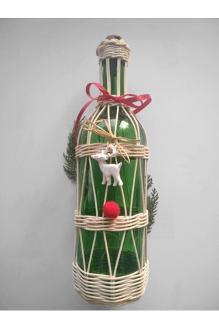 Işıklı Bambu Şişe Geyik Temalı