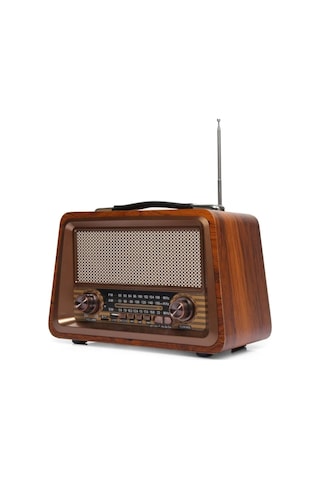 Ultratekno Nostaljik Radyo Gerçek Ahşap Eskitme Bluetooth Hoparlör Mp3 Çalar Müzik Kutusu