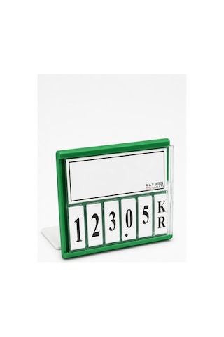 5 Adet - Fiyat Kasetlik Manav Kasap Şarküteri Etiketi Rakamlı Fiyatlık Ayaklı Küçük Boy 77x62 Mm Yeşil