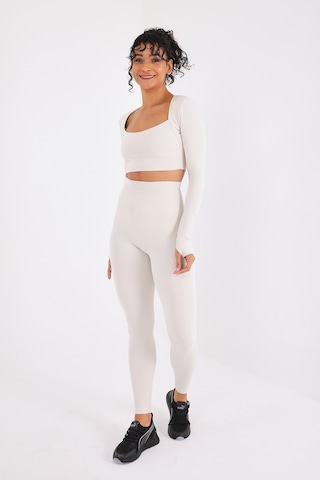 Scorp Eclipse Kadın Yüksek Bel Fitness Spor Tayt Bej STANDART