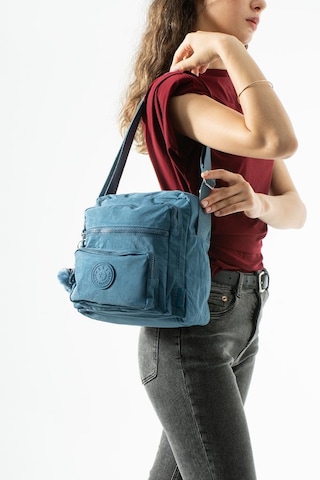 Baginn Kadın Postacı Çanta 28 32 Cm 571 Collection Klinkır Hafif Yağmur Geçirmez Klinkır Kumaş Çok Cepli Mavi