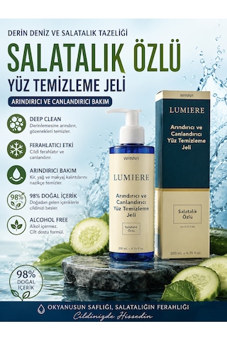 Wanna Lumiere Salatalık Özlü Arındırıcı ve Canlandırıcı Yüz Temizleme Jeli 200 ML