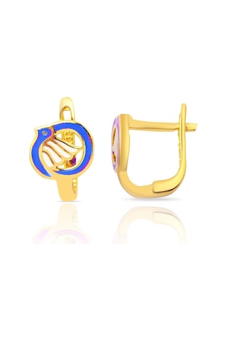 Güvercinli Taşsız Altın Çocuk Küpesi GL1018