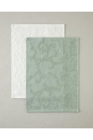 English Home Leafy Touch Pamuk Jakarlı El Havlusu 30x40 Cm Yeşil