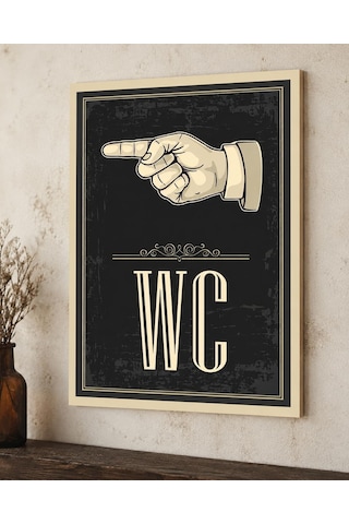 Karbonsoft Wc Tuvalet Tabelası Parmak İşareti İle Yönlendirme Tabelası Beyaz 15 X 20 Karbonnm2129