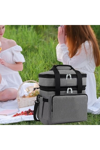 Pazly Yalıtımlı 18l Soğutucu Torba - Sıcak Soğuk Gıda Saklama Çantası Gri Gri
