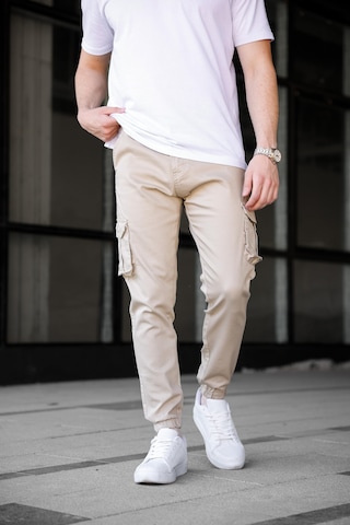 Kargo Cepli Gabardin Kumaş Bej Renk Erkek Pantolon-1798 Bej