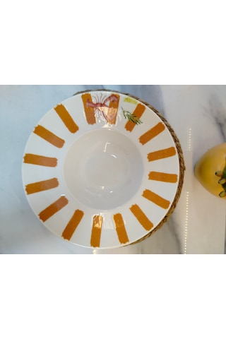 Padova Makarna Tabağı 29 Cm Beyaz - Turuncu