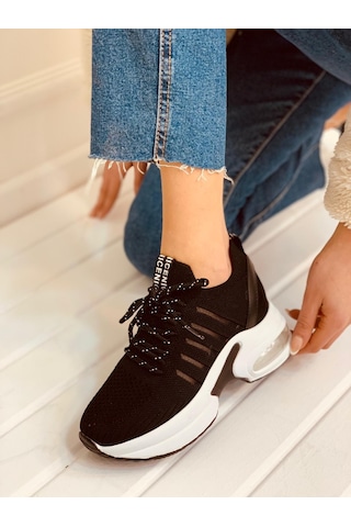 Erva'nın Butiği Siyah Triko Veni Kadın Sneakers-2648