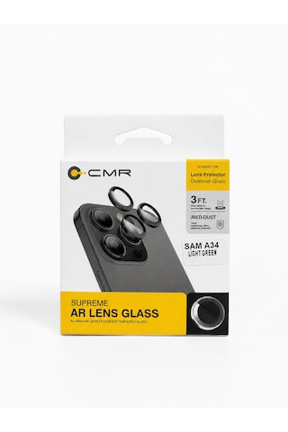 Cmr Supreme Serisi Safir Kamera Lens Koruyucu Samsung Uyumlu A34 Açık Yeşil