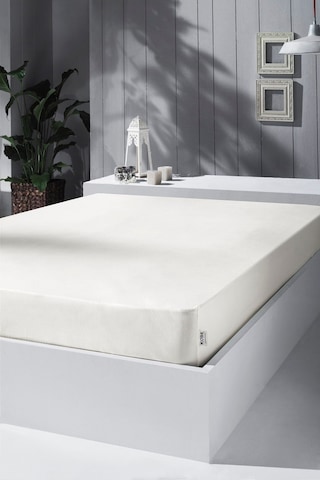 Penye Lastikli Çarşaf, Battal Çift Kişilik ,krem, Pamuk-elastan Örme Kumaş, 230 Gr/m² Krem