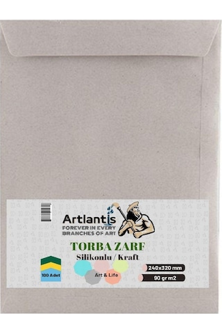 Torba Zarf 24x32 Cm Kraft 90 Gr Silikonlu 100'li 1 Paket Artlanti