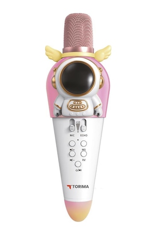 Torima KIDMIC01 Beyaz Astronot Figürlü Şarjlı BT Karaoke Mikrofon Ve Hoparlör 5W Kablosuz Mikrofon