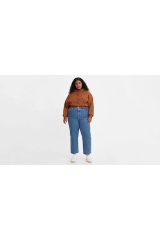 Levi'S Ribcage Straight Kadın Jean Pantolon - Jazz Pop Plus Size -5245 Med İndigo - Worn İn