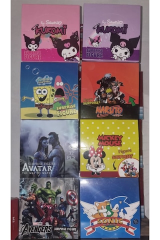Mario,barby,kuromi,naruto,mickeymouse,süngerbob,avatar,sonıc,avengers Hediyelik Fiğür Paket 9 Adet