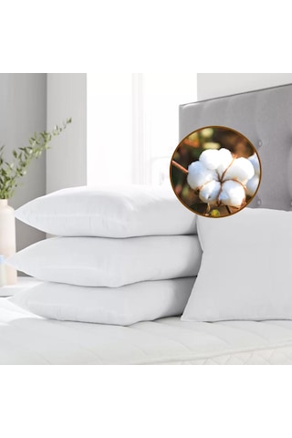 Elyaf Sepeti 4 Adet %100 Doğal Pamuk Dolgulu 50x70 Pamuk Yastık