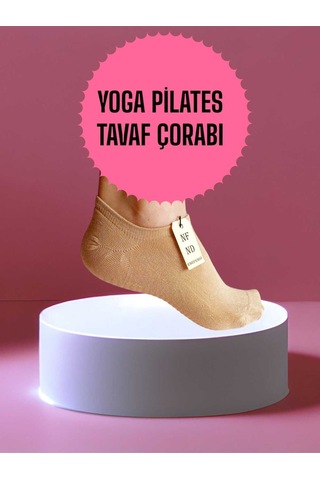 Enefendi 2 Çift Babet Çorap Görünmez Çorap Spor Yoga Pilates Sneakers Kaymaz Silikon Taban 36-40 Beyaz Krem Renkli