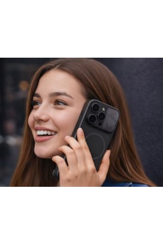 Ag Glass Apple Uyumlu iPhone 16 Pro Max Telefon Kılıfı Siyah