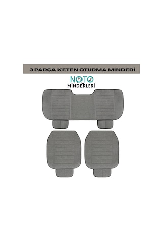 Seat İbiza Araçlara Uyumlu 3 Parça Oto Koltuk Minderi - Keten Gri