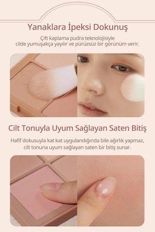 Dasique Karıştırılabilir Renk Tonlarına Sahip 4 Lü Allık Paleti Blending Mood Cheek 10 Muted Nuts 10 Muted Nuts